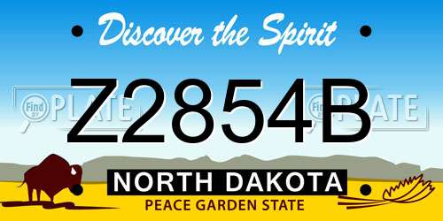 Z2854B North Dakota License Plate