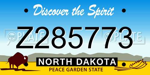 Z285773 North Dakota License Plate