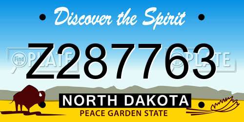 Z287763 North Dakota License Plate