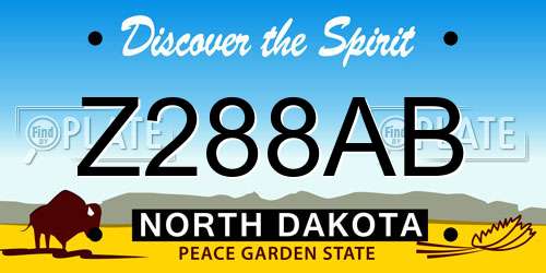 Z288AB North Dakota License Plate