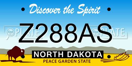 Z288AS North Dakota License Plate