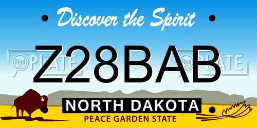Z28BAB North Dakota License Plate