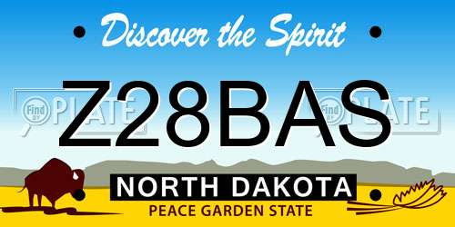 Z28BAS North Dakota License Plate