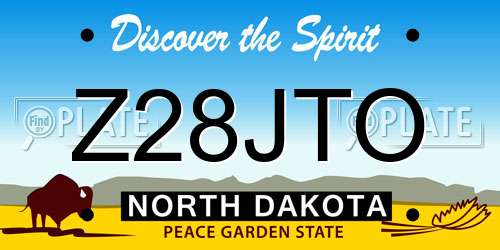 Z28JTO North Dakota License Plate