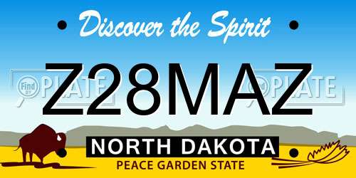 Z28MAZ North Dakota License Plate