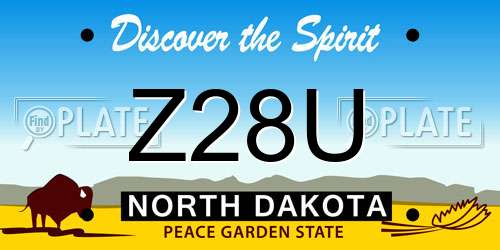 Z28U North Dakota License Plate