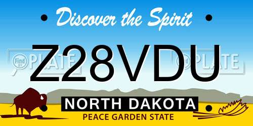 Z28VDU North Dakota License Plate