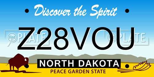 Z28VOU North Dakota License Plate