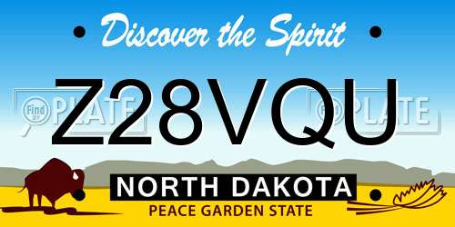 Z28VQU North Dakota License Plate