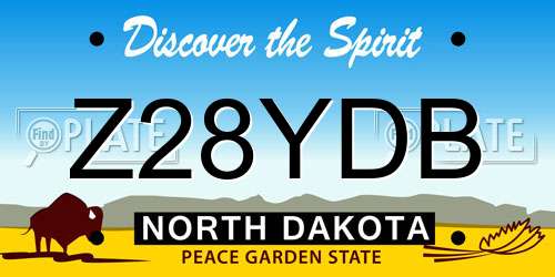 Z28YDB North Dakota License Plate