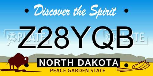Z28YQB North Dakota License Plate