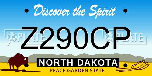 Z290CP North Dakota License Plate