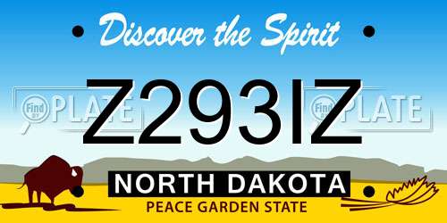 Z293IZ North Dakota License Plate