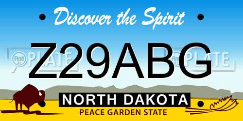 Z29ABG North Dakota License Plate
