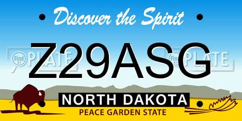 Z29ASG North Dakota License Plate