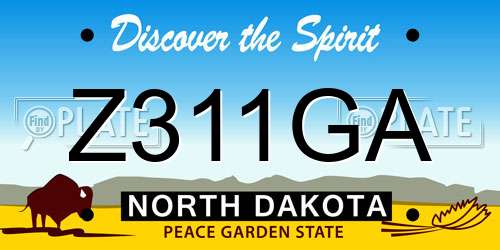 Z311GA North Dakota License Plate