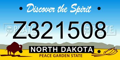 Z321508 North Dakota License Plate