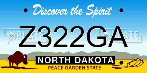 Z322GA North Dakota License Plate