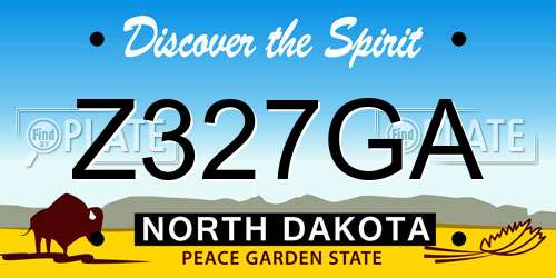Z327GA North Dakota License Plate