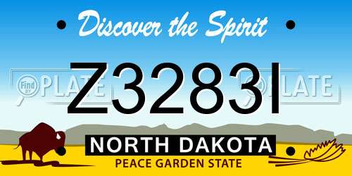 Z3283I North Dakota License Plate