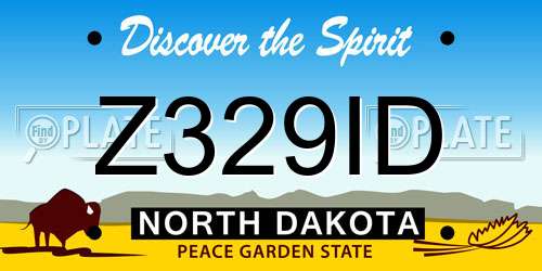 Z329ID North Dakota License Plate