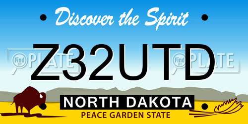 Z32UTD North Dakota License Plate