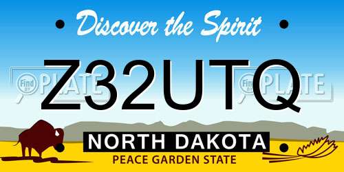 Z32UTQ North Dakota License Plate