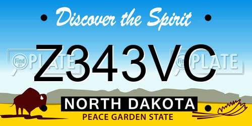 Z343VC North Dakota License Plate
