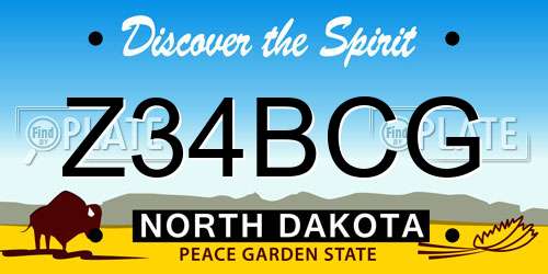 Z34BCG North Dakota License Plate