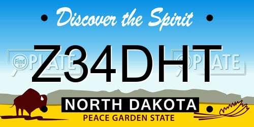 Z34DHT North Dakota License Plate