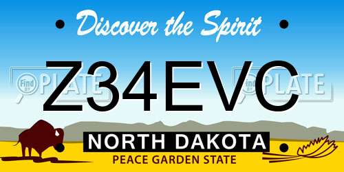 Z34EVC North Dakota License Plate