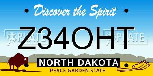 Z34OHT North Dakota License Plate