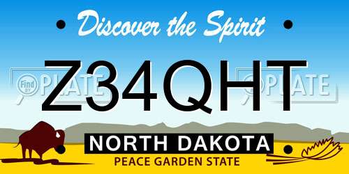 Z34QHT North Dakota License Plate