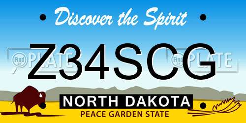 Z34SCG North Dakota License Plate