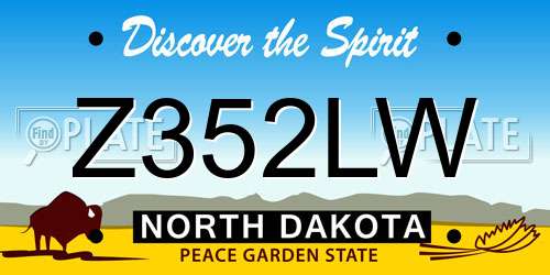 Z352LW North Dakota License Plate