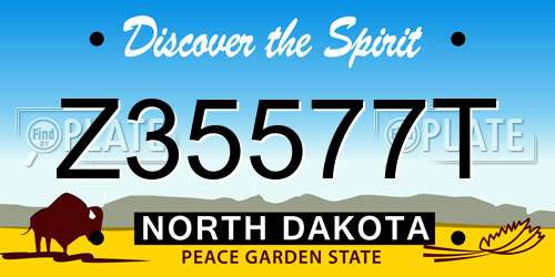 Z35577T North Dakota License Plate