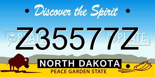 Z35577Z North Dakota License Plate