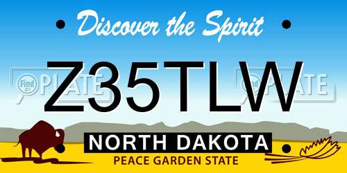 Z35TLW North Dakota License Plate