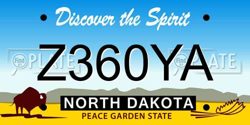 Z360YA North Dakota License Plate