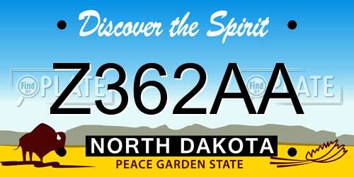 Z362AA North Dakota License Plate