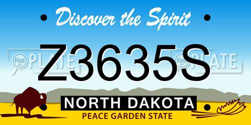 Z3635S North Dakota License Plate