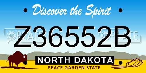 Z36552B North Dakota License Plate