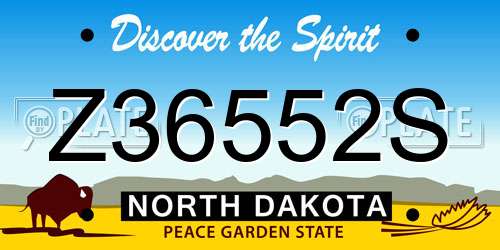 Z36552S North Dakota License Plate
