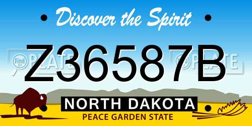 Z36587B North Dakota License Plate