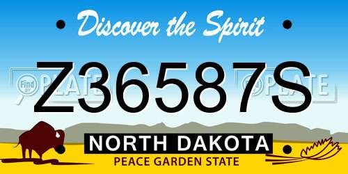 Z36587S North Dakota License Plate