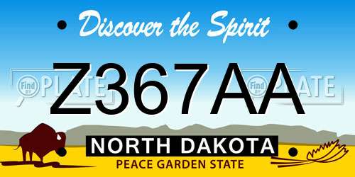 Z367AA North Dakota License Plate