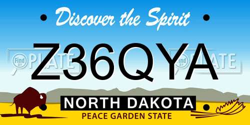 Z36QYA North Dakota License Plate