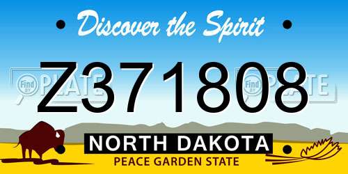 Z371808 North Dakota License Plate