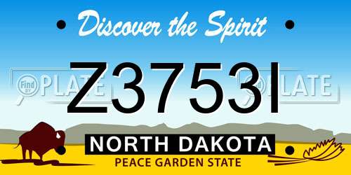 Z3753I North Dakota License Plate