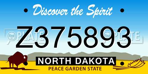 Z375893 North Dakota License Plate